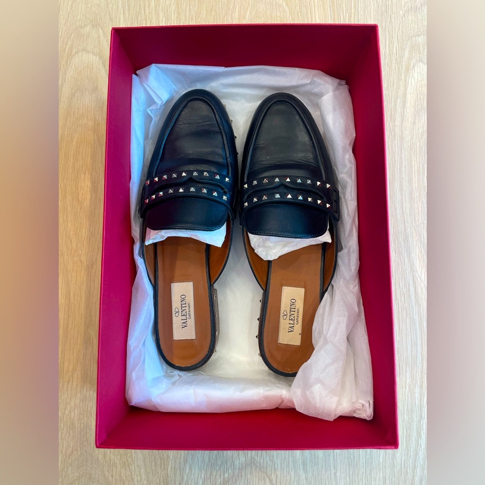 Valentino black slides